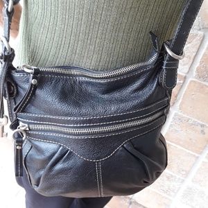 EUC fossil crossbody pebbled leather